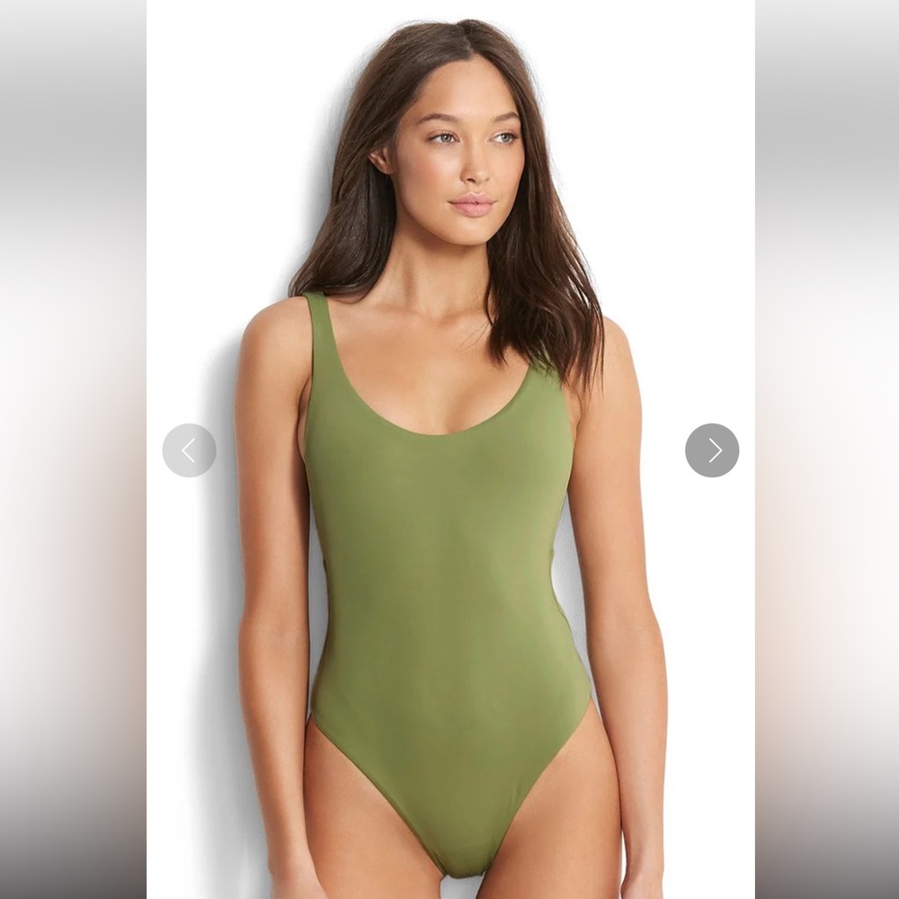 Ladies Olive Green Seafolly Swimsuit - Size 6